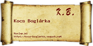 Kocs Boglárka névjegykártya